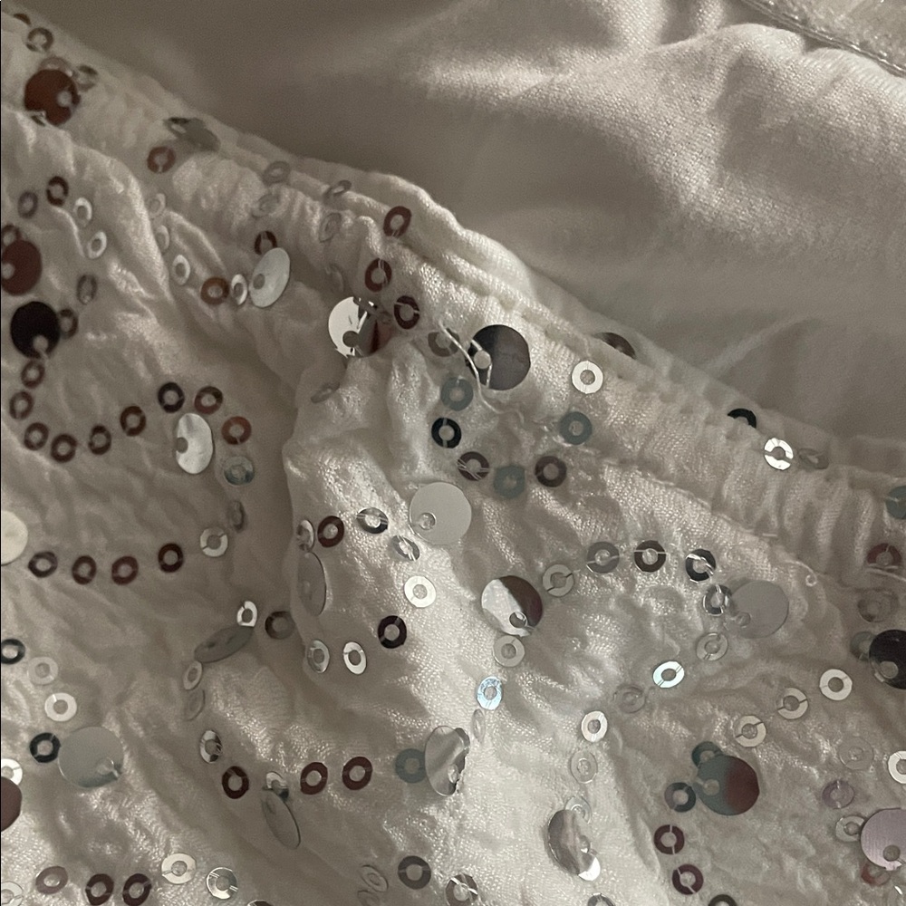 White Sequin Mini Dress - Picture 6 of 6